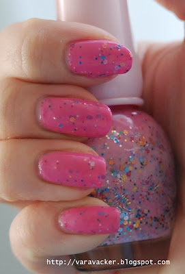 naglar, nails, nagellack, nail polish, etude, rosa, pink, glitter