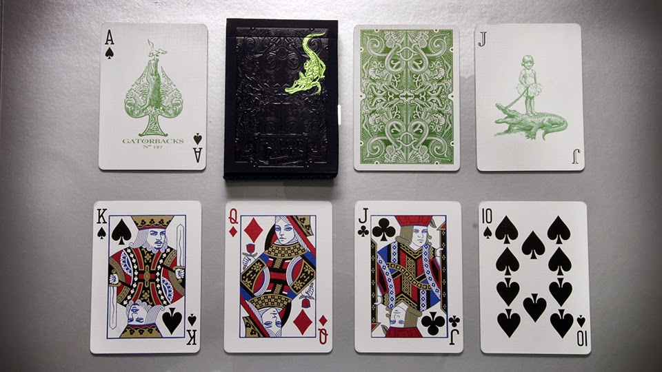 Gatorback Signed Silver and Green Collector's Playing Cards