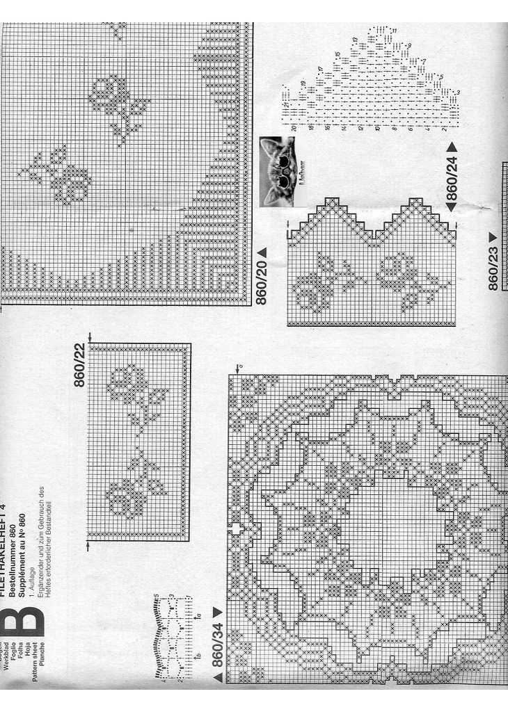 МОИ ПЕТЕЛЬКИ: ПЛЕД "BURDA SPECIAL" 1983г. FILET AU CROCHET №4.