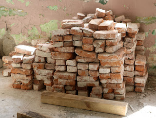 Bricks in the men's room Bricks in the men's room