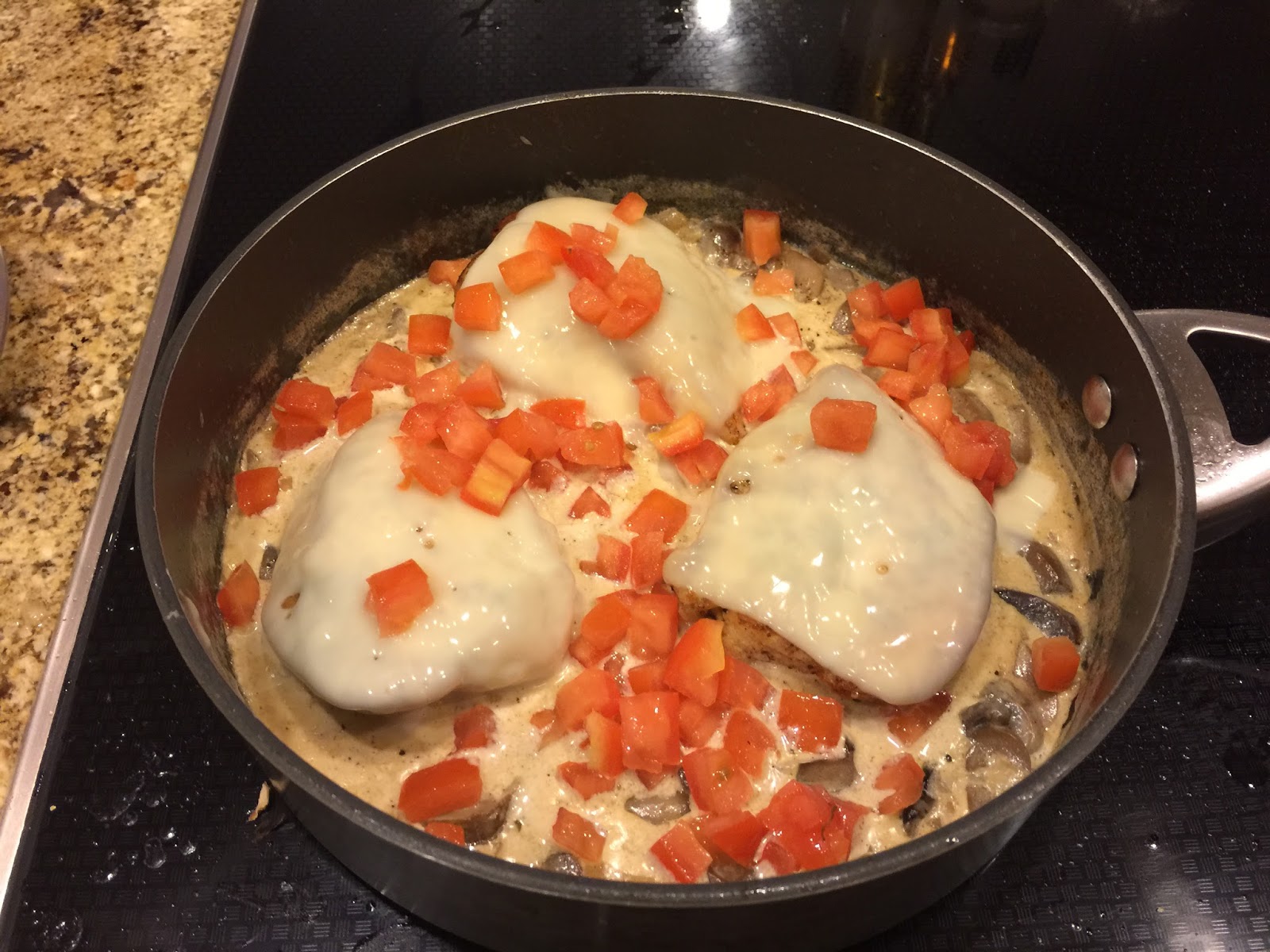 GREAT EATS HAWAII CHICKEN WITH SWISS CHEESE AND MUSHROOMS