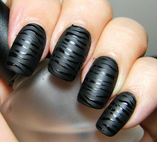 Black Matte Tiger Stripes Opi Nail Polish