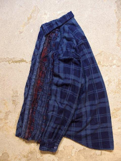 REBUILD BY NEEDLES "Ribbon Flannel Shirt - Indigo Dye & Black Dye" Fall/Winter 2015 SUNRISE MARKET