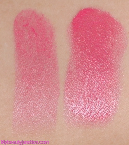 YSL Rouge Volupte Shine Pink Devotion lipstick swatches, review, photos