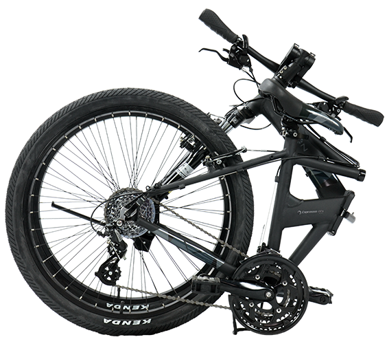 Dahon Espresso D24 Vouwfiets Zwart Opgevouwen Dahon Espresso D24 Vouwfiets Zwart Opgevouwen