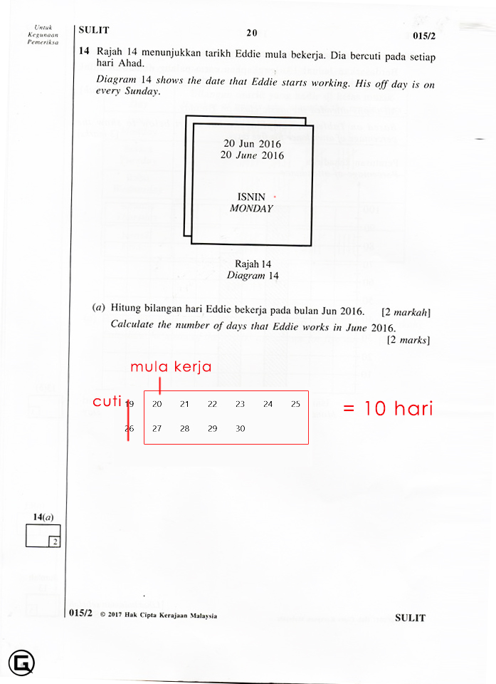 Jawapan soalan UPSR Matematik Kertas 2 2017  KOLEKSI 