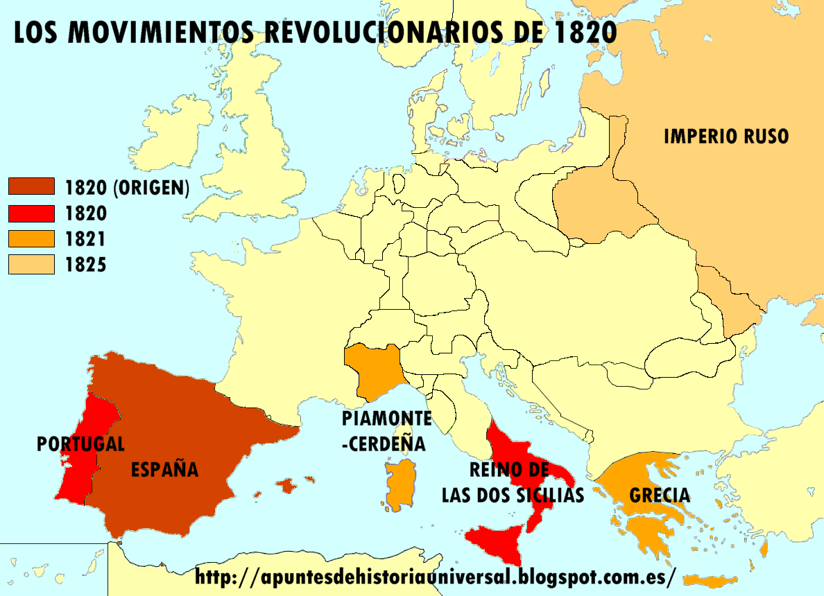 Los ciclos revolucionarios del XIX El liberalismo y la revolución de 1820 APUNTES DE HISTORIA Los ciclos revolucionarios del XIX El liberalismo y la revolución de 1820 APUNTES DE HISTORIA