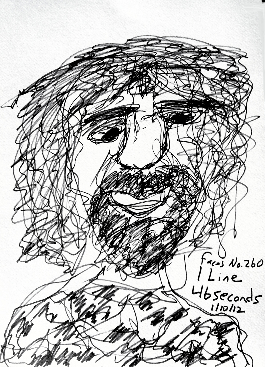 All This Is That: Drawing: Faces No. 261 - One line face drawn in 46