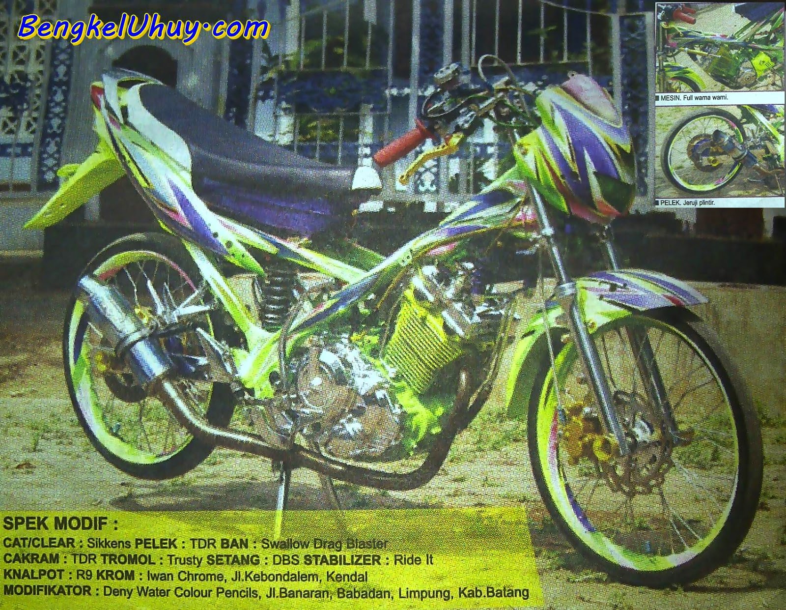 Modifikasi Motor Suzuki Satria FU 2010 Style Funky Colour Stabilo