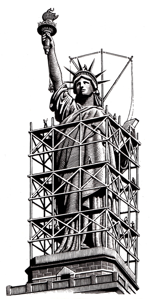 04-Statue-of-Liberty-Douglas-Smith-Scratchboard-Drawings-Through-Time-and-Lives-www-designstack-co