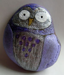 rock owl painting owls animals purple simple paint stone metallic nativity painted silver craft sets lesson