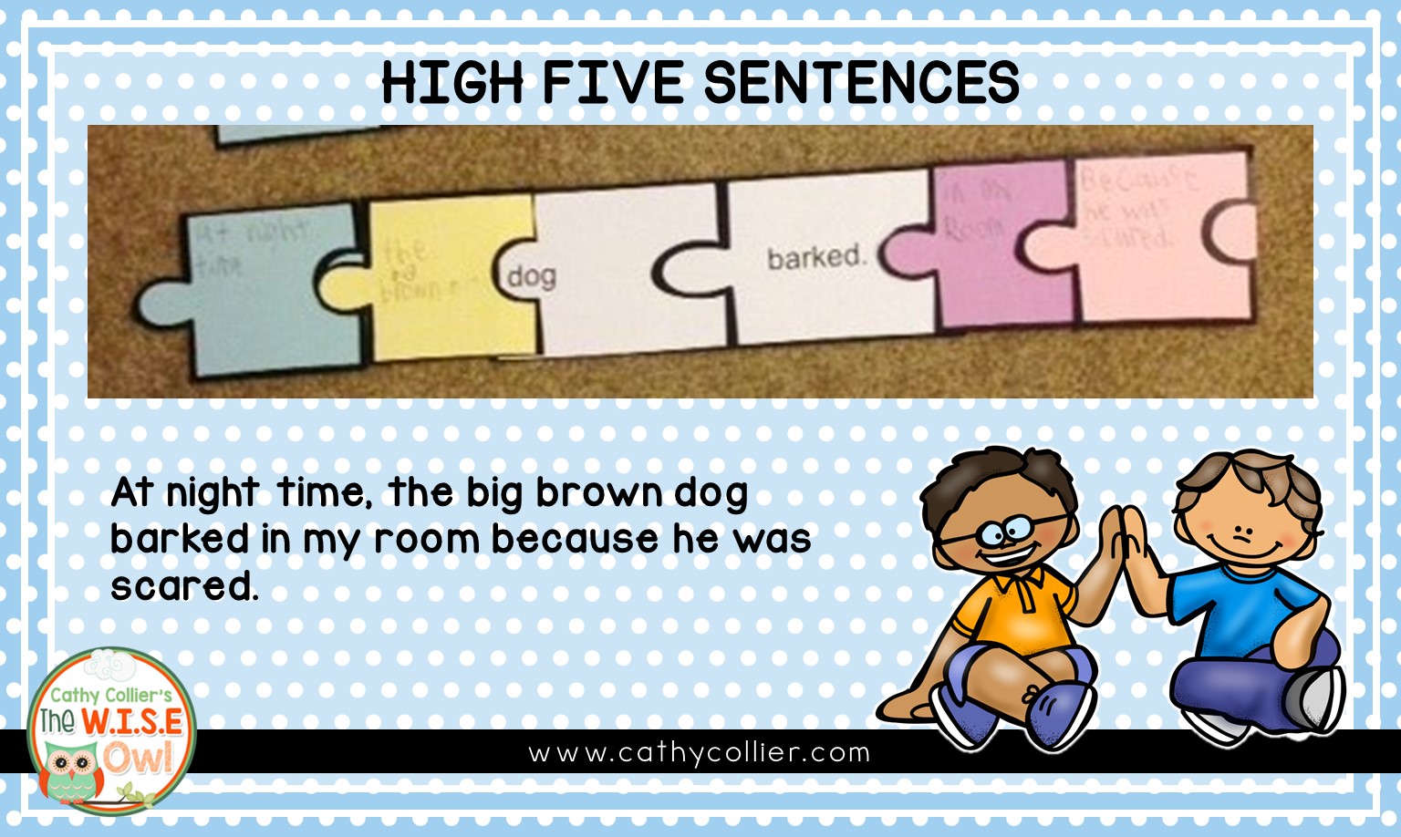 Providing students with an easy method for writing complex sentences can make all the difference in their writing. Their writing will be ready for lots of High Fives.