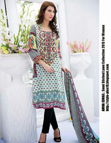 Amna Ismail : Semi Stitched Lawn Collection 2015 For Women