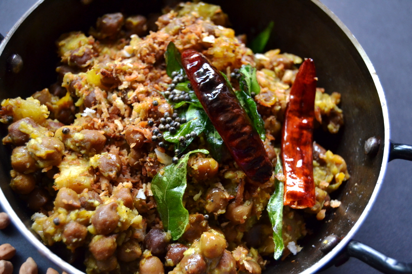 Kootu Curry Onam Sadya Recipe Black Chickpeas with roasted coconut