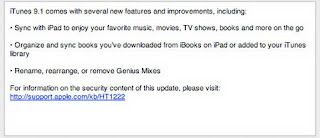 iTunes 9.1 comes with iPad syncing and iBook support