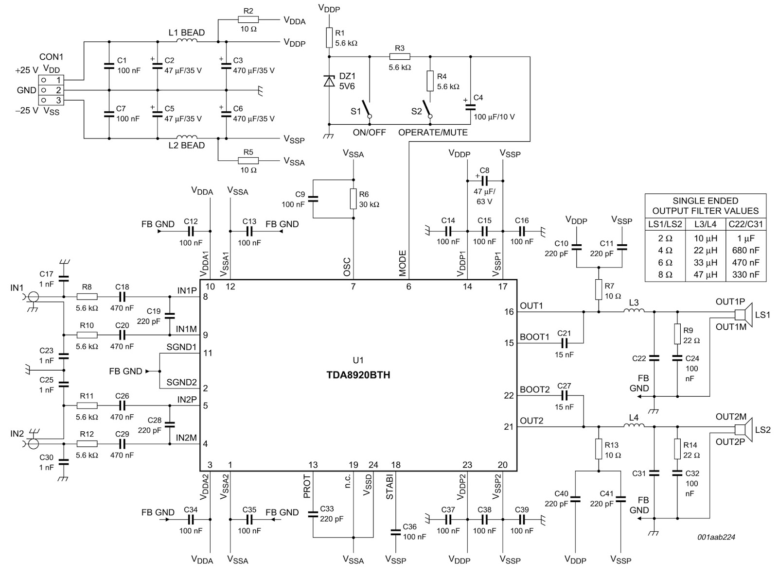 Tda8920bj Amplifier Circuit Diagram