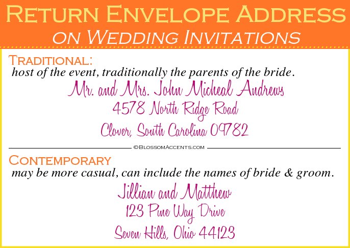 Wedding Blossoms Return Address on Wedding Invitations