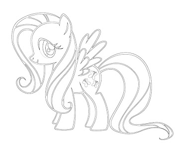 #14 Fluttershy Coloring Page