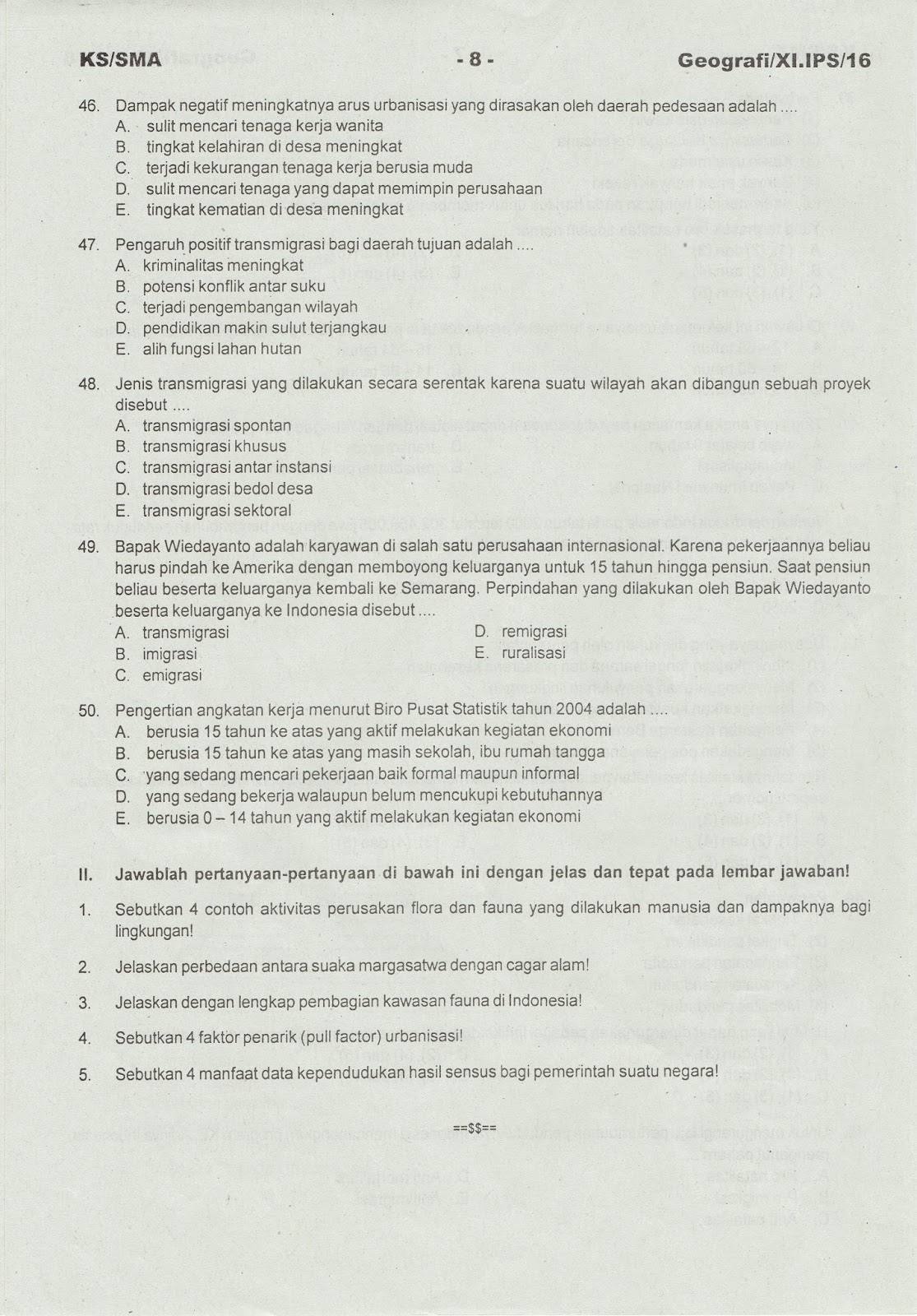 Contoh Soal Essay Geografi Tentang Flora Dan Fauna Guru Paud