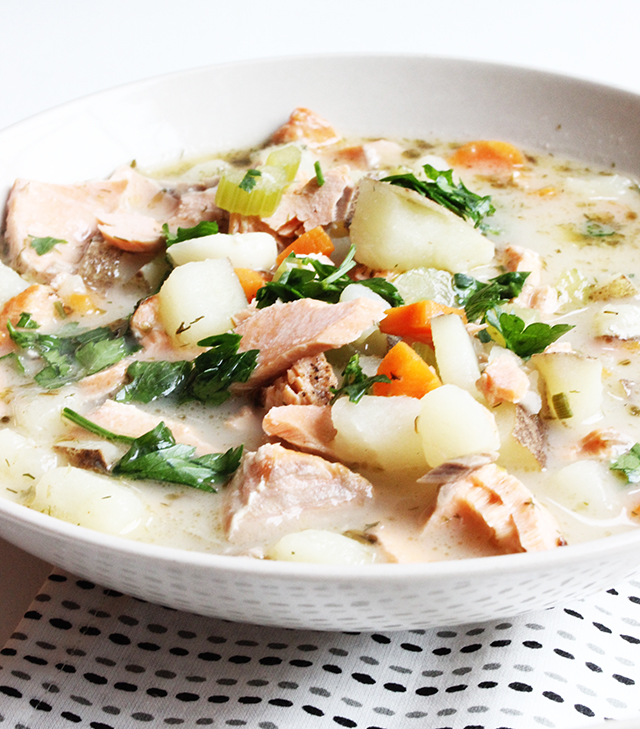 healthy salmon chowder