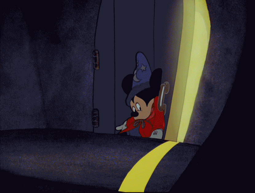 Mickey getting trampled by brooms