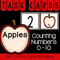 Counting Numbers 0 - 10 Apple Themed Task Cards