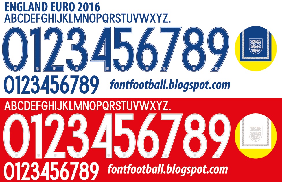 FONT FOOTBALL Font Vector England Euro Nike 2016 kit