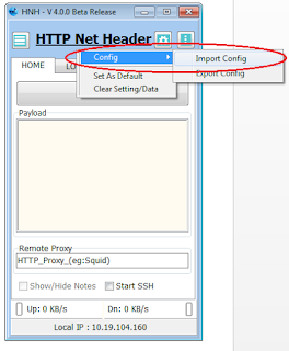 http net header import config