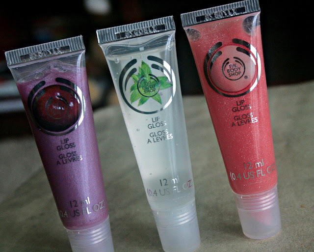 The Body Shop Spring 2013 Collection Lip Glosses in Plum, Pink Grapefruit, Mint