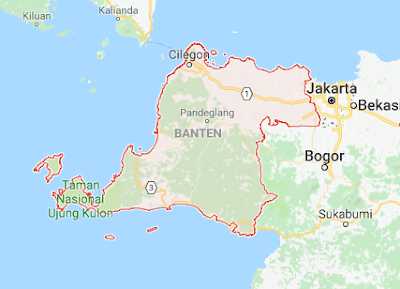 Peta Provinsi Banten, Jumlah dan Daftar Nama Daerah Kota / Kabupaten di Provinsi Banten