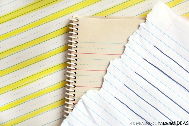 Try this handwriting easy tip for legibility: add bold lines to paper to help kids write neater.
