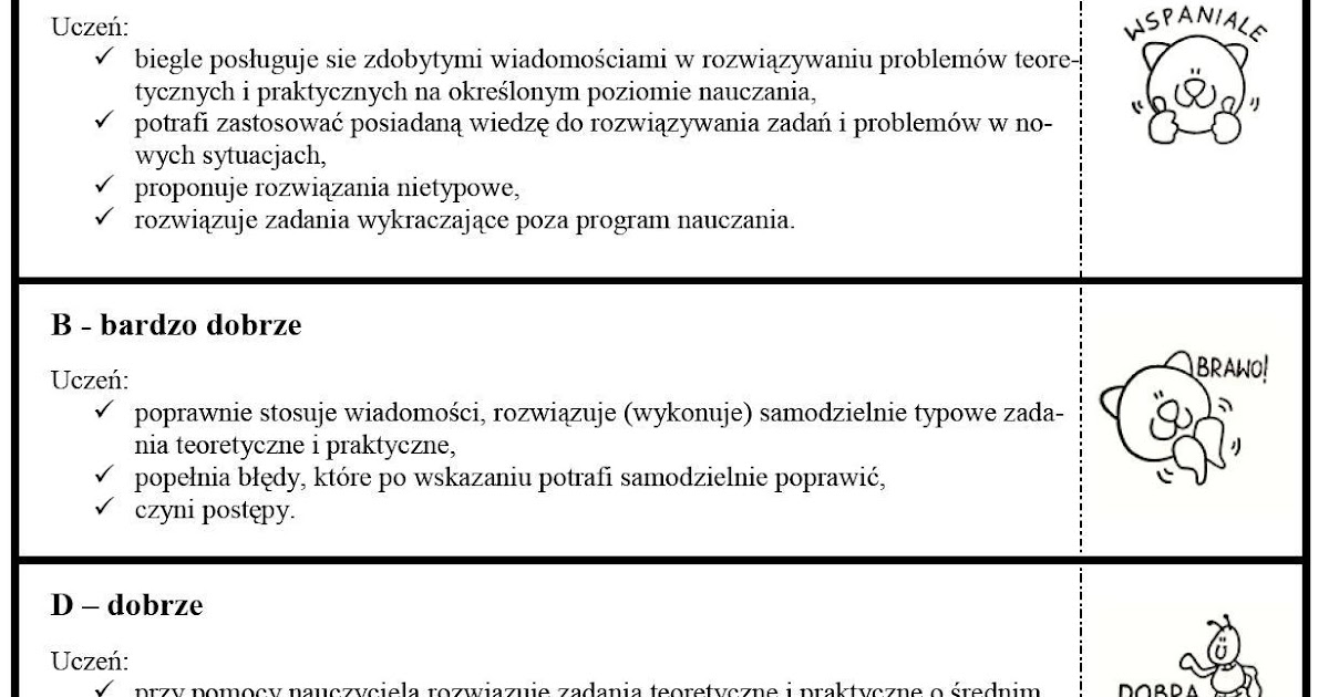 Ocena Opisowa Klasa 3 Nowa Era Klasa 1-2-3b: Ocenianie
