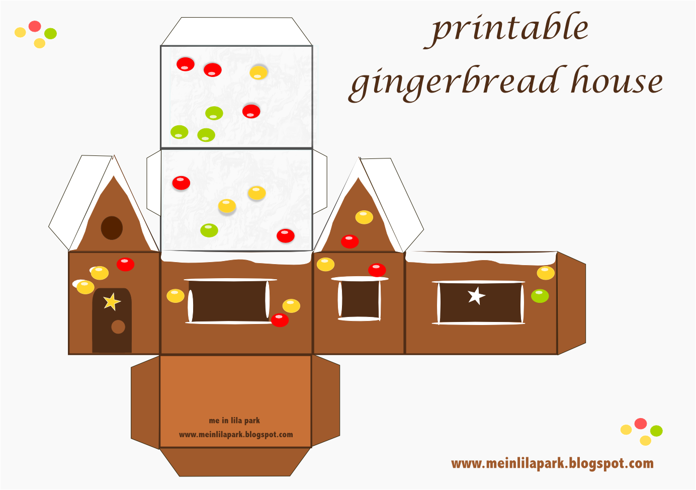 Free Printable Gingerbread House Ausdruckbares Lebkuchenhaus Freebie