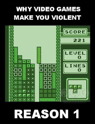 Why video games make you violent, funny Tetris picture