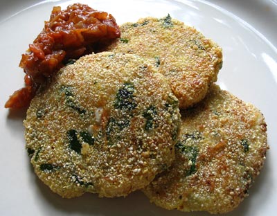 Cheese and Herb Fritters with Tomato Balsamic Jam