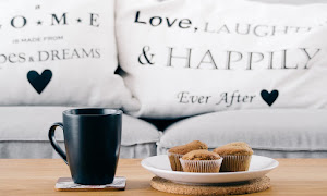 Some Cake With Wood Coffee Cup