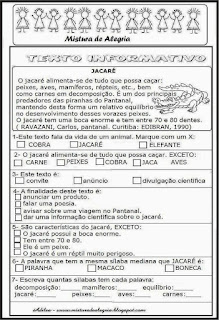 Texto informativo Texto informativo jacaré