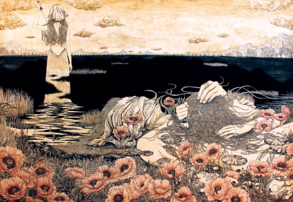 As ilustrações sombrias, surreais e com um toque de terror de Hiroko Shiina - C7 Hiroko Shiina C7 tumblr ilustrações surreais sombrias terror japonês mulheres morte sexualidade