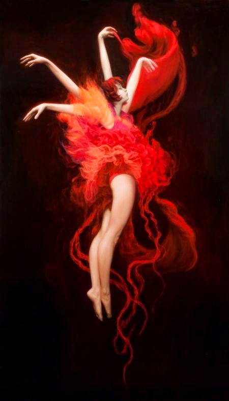 Dorian Vallejo pinturas belas mulheres flutuando sonho