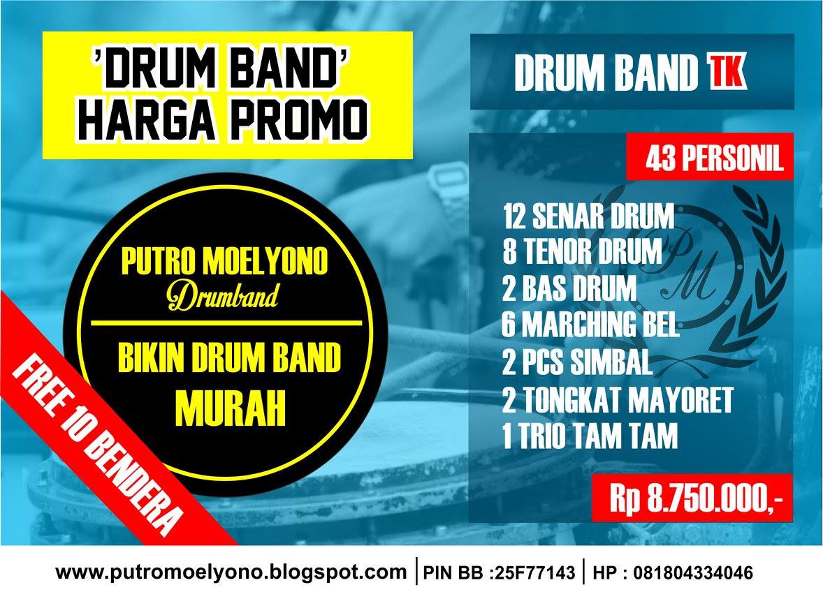 Daftar Harga Marching Band Drum Band Full Set untuk TK SD SMP SMA