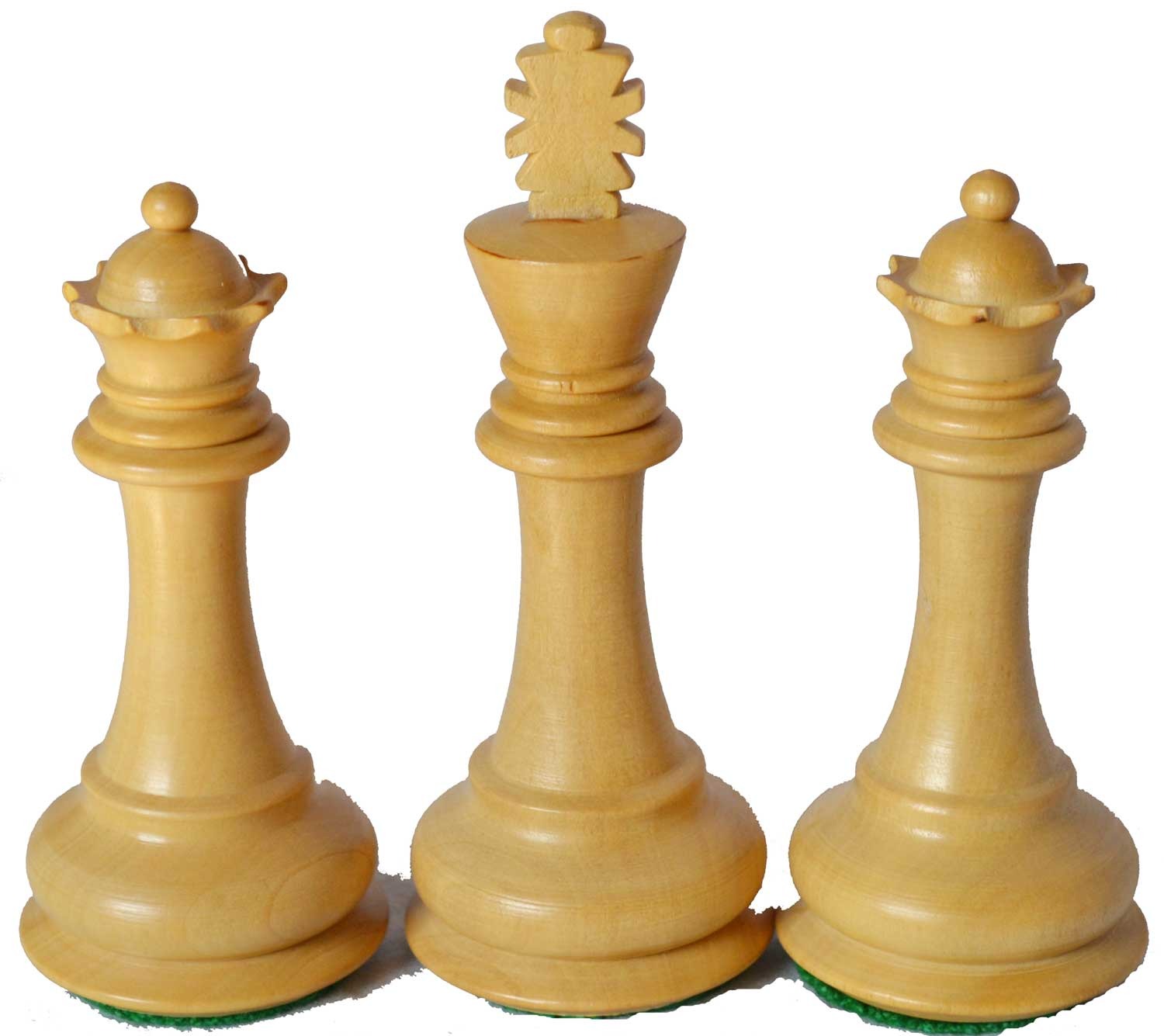 Azacus Brand Wooden Double Weighted Burn Design Chess Set King Height 3.9" 34pcs