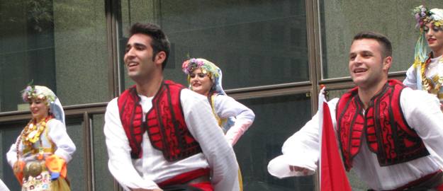 Dokuz Eylul University Anadoludan Esintiler Folk Dance Group performing at the Chicago Turkish Festival Dokuz Eylul University Anadoludan Esintiler Folk Dance Group performing at the Chicago Turkish Festival