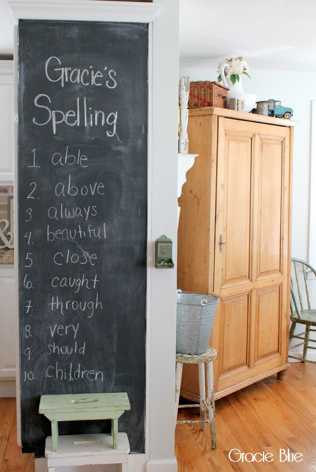 Gracie Blue Chalkboard Decor {DIY Framed Chalkboard}