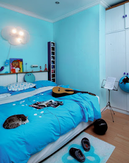Warna Cat Kamar Tidur Minimalis Biru Pink dan Mewah