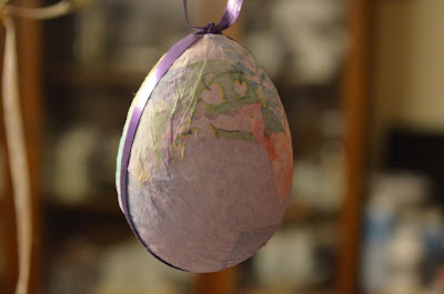 Napkin Easter egg (cell photo by Trisha)