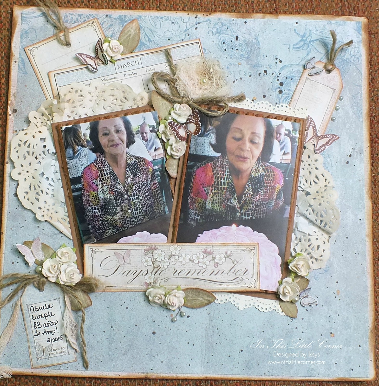In this little corner A Gift for Grandma Scrapbook Layout