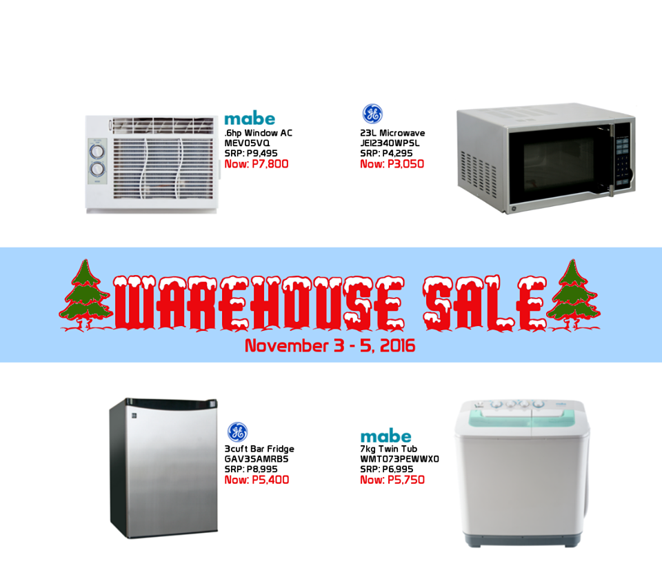Manila Shopper GE Appliances Warehouse SALE Nov 2016