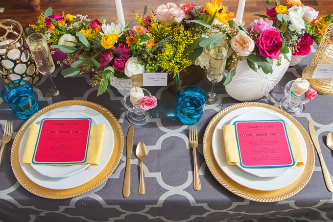 Glittery Pink, Yellow, and Blue Styled Shoot