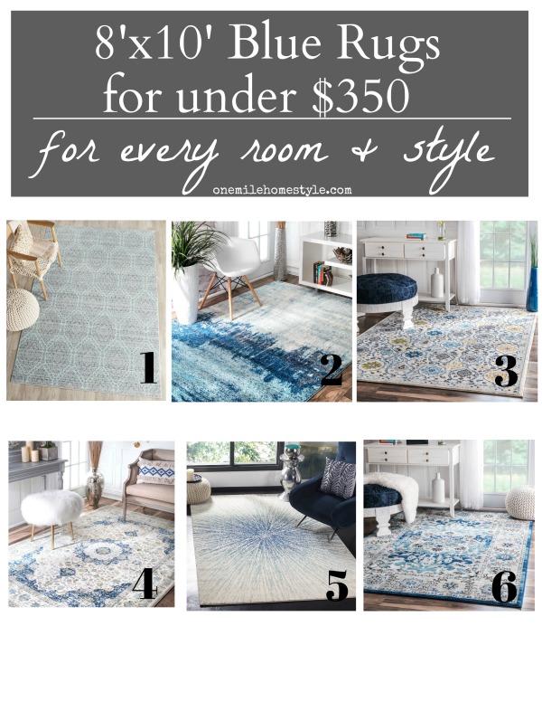 Large 8x10 Blue Area Rugs Under $350, perfect for adding calming color to any room in your home.