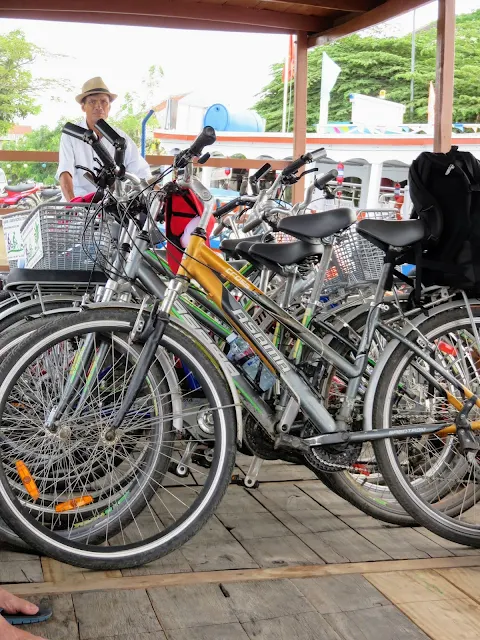 Bicycles on the ferry near Hoi An Vietnam